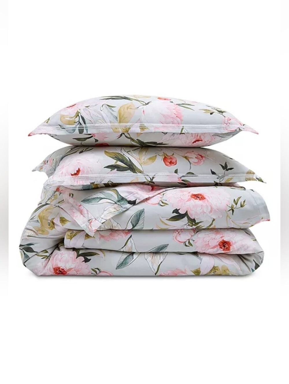 Sky Spring Peony Collection FULL/QUEEN Duvet Cover & Shams Set Sage Multi